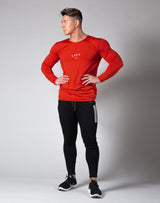 2Way Seamless Slim Fit Long Sleeve Tee - Blood Orange
