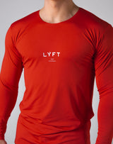 2Way Seamless Slim Fit Long Sleeve Tee - Blood Orange