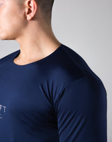 2Way Seamless Slim Fit Long Sleeve Tee - Navy