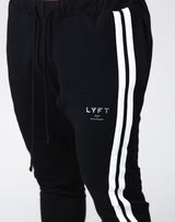 2Way Stretch Side 2 Line Warm Sweat Pants - Black