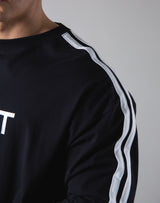 2021 Logo 2 Line Long Sleeve Tee "Wide Body" - Black