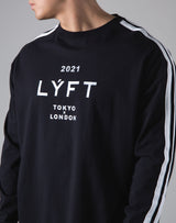 2021 Logo 2 Line Long Sleeve Tee "Wide Body" - Black