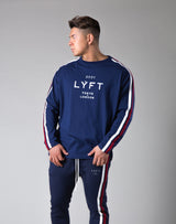 2021 Logo 2 Line Long Sleeve Tee "Wide Body" - Navy