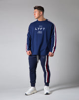 2021 Logo 2 Line Long Sleeve Tee "Wide Body" - Navy