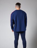 2021 Logo 2 Line Long Sleeve Tee "Wide Body" - Navy