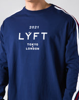 2021 Logo 2 Line Long Sleeve Tee "Wide Body" - Navy