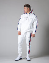 2Way Stretch 2 Line Warm Pullover Hoodie - White