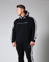 2Way Stretch 2 Line Warm Pullover Hoodie - Black