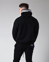 2Way Stretch 2 Line Warm Pullover Hoodie - Black