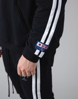 2Way Stretch 2 Line Warm Pullover Hoodie - Black