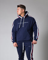 2Way Stretch 2 Line Warm Pullover Hoodie - Navy