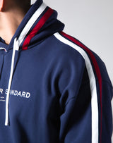 2Way Stretch 2 Line Warm Pullover Hoodie - Navy