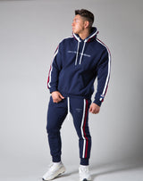 2Way Stretch 2 Line Warm Pullover Hoodie - Navy