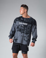 Tie Dye Punk Logo Long Sleeve Tee - Black