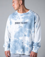 Tie Dye Punk Logo Long Sleeve Tee - White