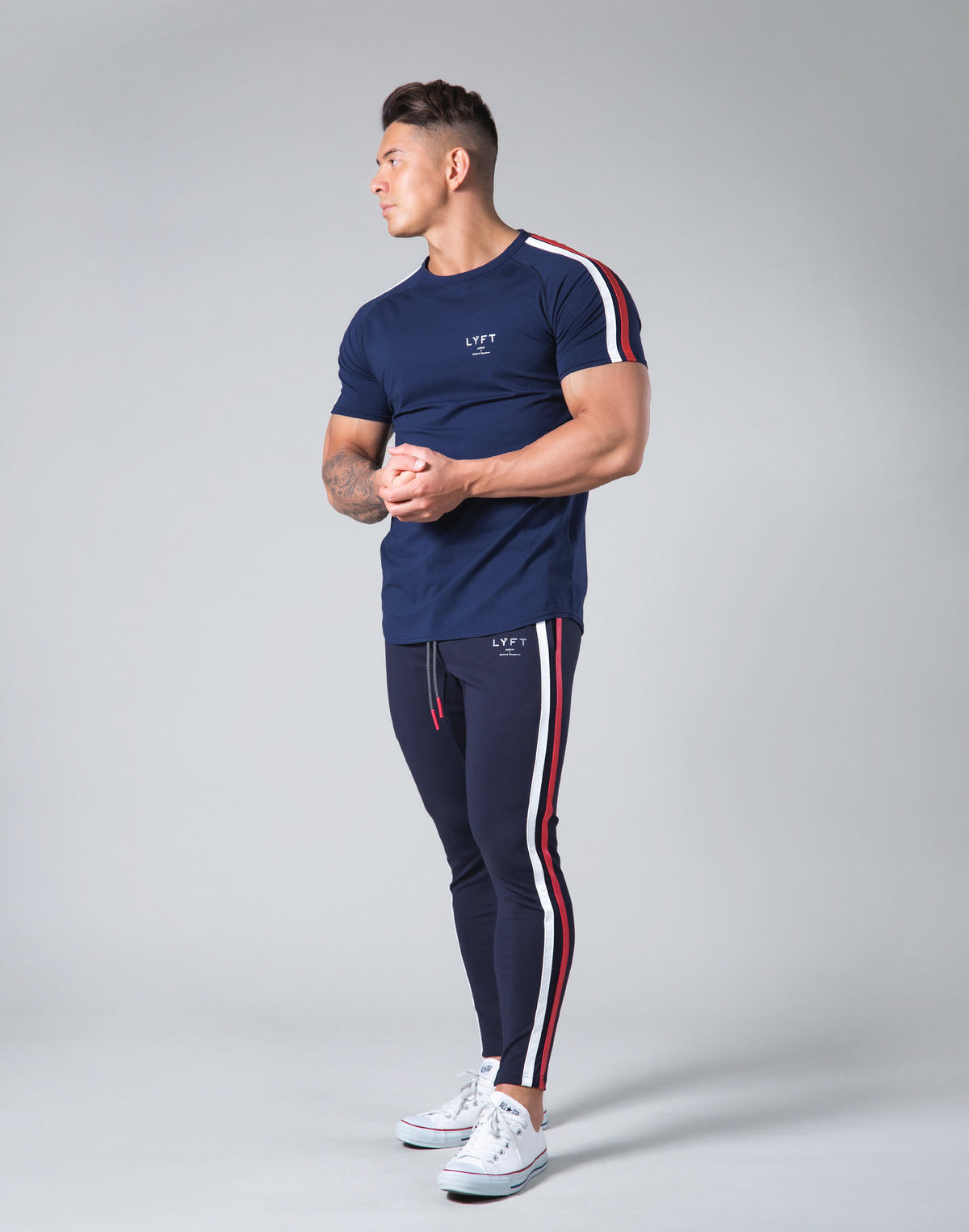 Slim Fit 2 Line T-Shirt - Navy