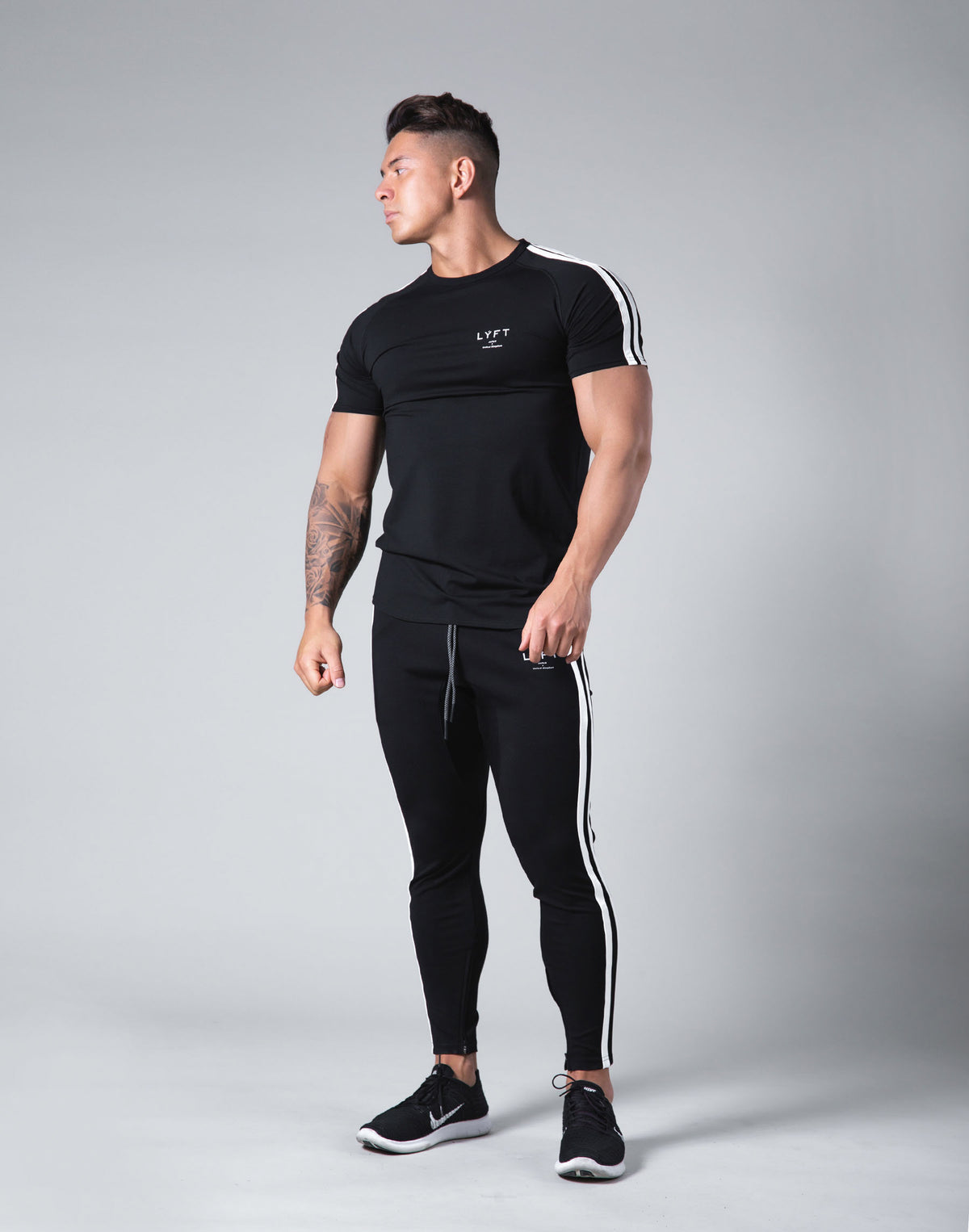 Slim Fit 2 Line T-Shirt - Black