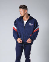 Oversize Angle Line Track Jacket - Navy
