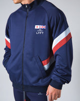 Oversize Angle Line Track Jacket - Navy