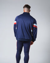 Oversize Angle Line Track Jacket - Navy