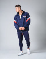 Oversize Angle Line Track Jacket - Navy