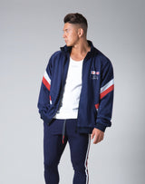 Oversize Angle Line Track Jacket - Navy