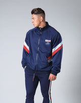 Oversize Angle Line Track Jacket - Navy