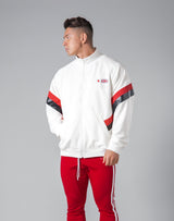 Oversize Angle Line Track Jacket - White