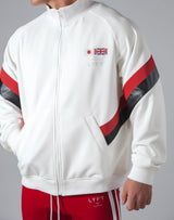 Oversize Angle Line Track Jacket - White