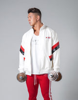 Oversize Angle Line Track Jacket - White