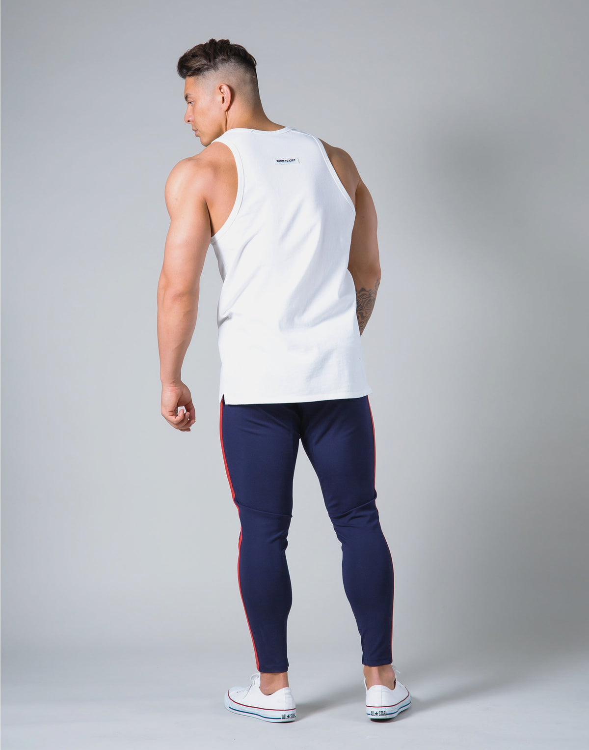 Rear Patch Piping Tanktop - White