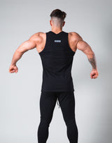 Rear Patch Piping Tanktop - Black