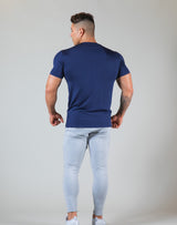 <transcy>Seamless Slimfit T-Shirt --Navy</transcy>