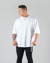Neck Logo Big T-Shirt "Wide Shoulder" - White
