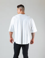 Neck Logo Big T-Shirt "Wide Shoulder" - White