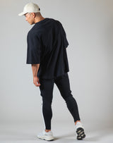 Neck Logo Big T-Shirt "Wide Shoulder" - Black