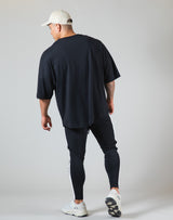 Neck Logo Big T-Shirt "Wide Shoulder" - Black