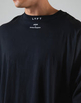 Neck Logo Big T-Shirt "Wide Shoulder" - Black