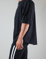 Neck Logo Big T-Shirt "Wide Shoulder" - Black