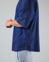 Neck Logo Big T-Shirt "Wide Shoulder" - Navy