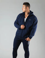Flag Zip-Up Hoodie - Navy