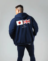 Flag Zip-Up Hoodie - Navy