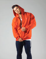 Flag Zip-Up Hoodie - Orange