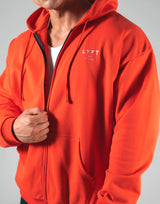 Flag Zip-Up Hoodie - Orange