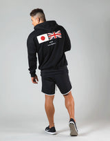 Flag Zip-Up Hoodie - Black