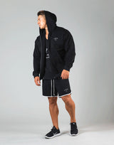 Flag Zip-Up Hoodie - Black