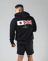 Flag Zip-Up Hoodie - Black
