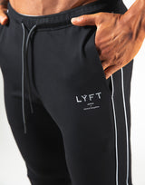 2Way Stretch Piping Pants - Black