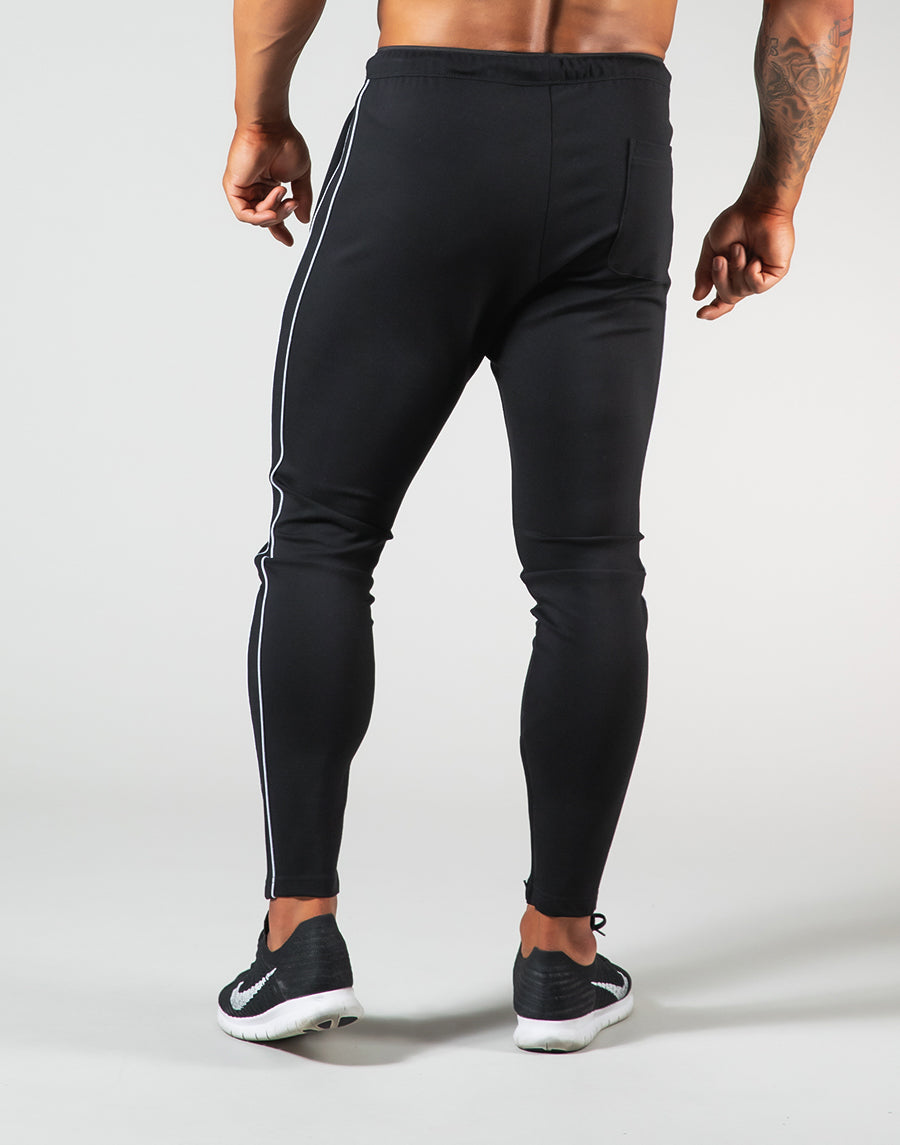 2Way Stretch Piping Pants - Black