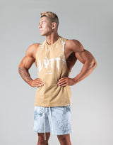 Splash Punk Logo Drop Shoulder Tanktop - Beige